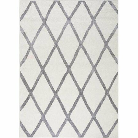 CHARLOTTE BATH Charlotte  5 ft. 3 in. x 7 ft. 3 in. Diamond Rectangle Area Rug, Ivory 48025